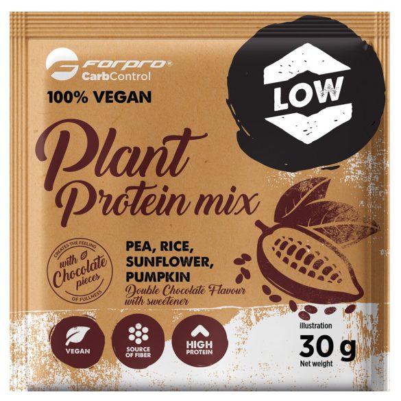 Forpro 100% Vegan Plant Protein Mix 30 g - Double Chocolate