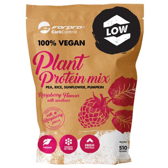 Forpro 100% Vegan Plant Protein Mix 510 g - Raspberry + AJÁNDÉK  Vegetable Chips 50 g 2023.11.25. 5999104001776