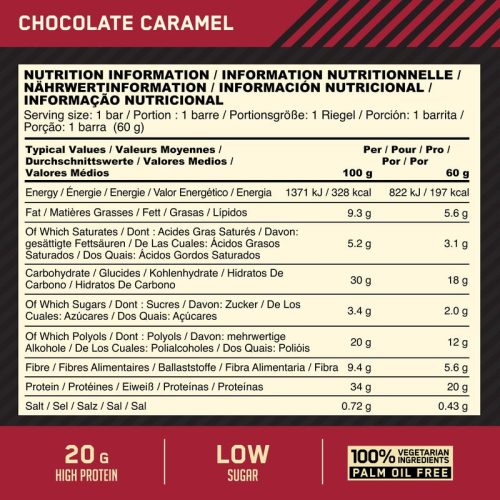OPTIMUM NUTRITION WHIPPED PROTEIN BAR 60G CHOCOLATE CARAMEL