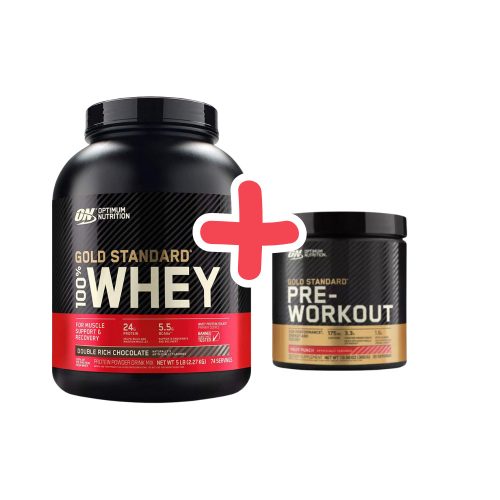 Optimum Nutrition Gold Standard 100% Whey 2270g (5lb) French Vanilla Créme+ ajándék ON Pre-Workout Fruit Punch 330g