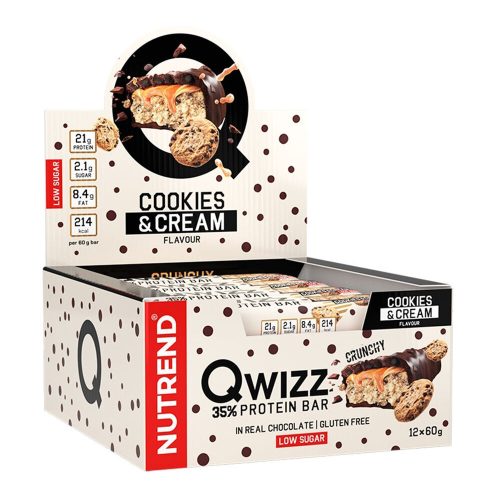NUTREND QWIZZ Protein Bar 60g Cookies&Cream (24pcs)