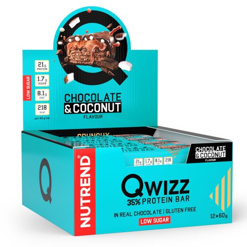 NUTREND QWIZZ Protein Bar 60g Chocolate+Coconut (24pcs)