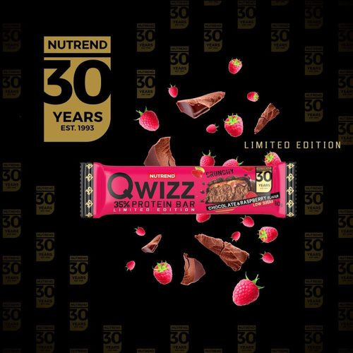 NUTREND QWIZZ Protein Bar 60g Chocolate+Raspberry (24pcs)