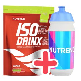   NUTREND Isodrinx 1000g GreenApple + AJÁNDÉK NUTREND Sport Bottle 500ml White Blue/Pink Print