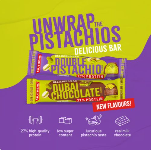 NUTREND DELICIOUS BAR, 50 g, double pistachio